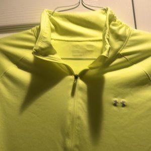 Under armour 1/2 zip pullover neon yellow ladies large